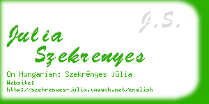 julia szekrenyes business card